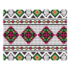 Ukrainian Folk Seamless Pattern Ethnic Ornament Border Element Traditional Two Sides Premium Plush Fleece Blanket (large)