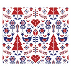 Scandinavian Folk Seamless Pattern Premium Plush Fleece Blanket (small) by Grandong