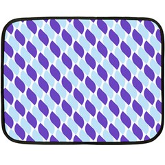 White Blue Pattern Two Sides Fleece Blanket (mini)