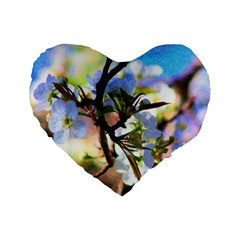 Springtime Pear Tree Blossoms Standard 16  Premium Heart Shape Cushions
