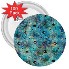 Cute Spiders Pattern, Adoxali, Halloween 3  Buttons (100 Pack)  by kyorashop23