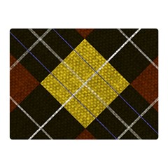 Yellow Plaid Two Sides Premium Plush Fleece Blanket (mini)