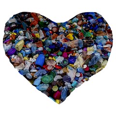 Trash To Treasure (ai) Large 19  Premium Flano Heart Shape Cushions by dflcprintsclothing