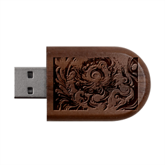 Dynamic Color Vortex Wood Oval Usb Flash Drive