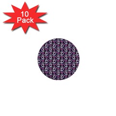 Sugar Skull Cat Pattern 1  Mini Buttons (10 Pack)  by ExtraAwesomeSauce