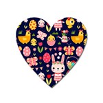 Bunny - Easter Pattern Heart Magnet Front