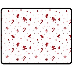 Christmas Xmas Holiday Pattern Background Two Sides Fleece Blanket (medium) by Paksenen