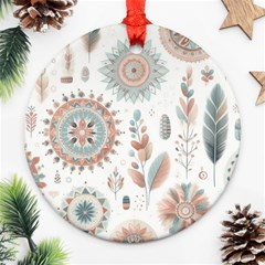 Pastel-boho-pattern Ornament (round) by designsbymallika