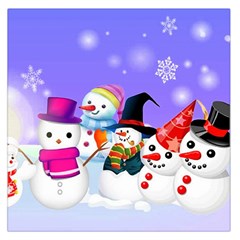 Let s Have Fun With Snowmen Square Satin Scarf (36  X 36 )