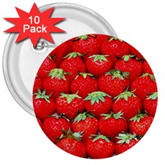 Strawberry Texture, Macro, Ripe Strawberry 3  Buttons (10 Pack)  by kyorashop23