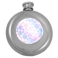 Digital Art Artwork Abstract Pink Purple Round Hip Flask (5 Oz)