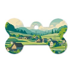 Countryside Meadow Rural Bloom Dog Tag Bone (two Sides) by Salmanaz77