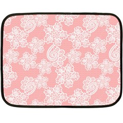 Lace White Ornamental Textile Two Sides Fleece Blanket (mini)