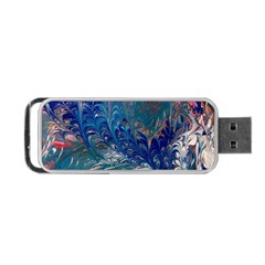 Blue Feathers And Flames Portable Usb Flash (two Sides)