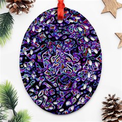 Neon Symphony Design Oval Filigree Ornament (two Sides) by dflcprintsclothing