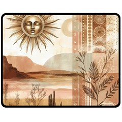 Abstract Sun Boho Bohemian Design Fleece Blanket (medium) by Salmanaz77