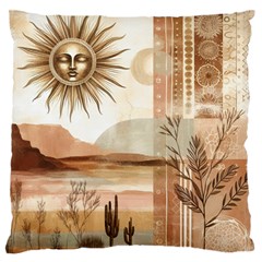 Abstract Sun Boho Bohemian Design Standard Premium Plush Fleece Cushion Case (two Sides) by Salmanaz77