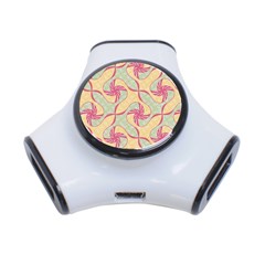 Abstract Pattern Design Scrapbooking 3-port Usb Hub