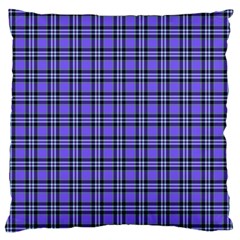 Blue Tartan Plaid 1 Large Cushion Case (one Side)