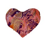 Pink ribbon Standard 16  Premium Flano Heart Shape Cushions Back