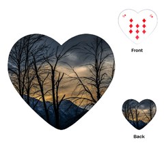 Tree Silhouette At Border Of Nahuel Haupi Lake, Rio Negro, Argentina Playing Cards Single Design (heart) by dflcprintsclothing