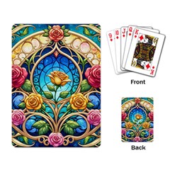 Roses Floral Stained Glass Vibrant Playing Cards Single Design (rectangle)