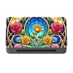 Roses Floral Stained Glass Vibrant Memory Card Reader With Cf