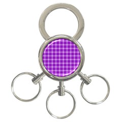 Purple Plaid Tartan 3 3-ring Key Chain by dressshop
