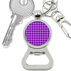 Purple Plaid Tartan 3 Bottle Opener Key Chain by dressshop