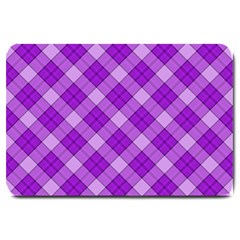 Purple Plaid Tartan 3 Diagonal (2) Large Doormat by dressshop