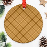 Autumn Fall Plaid Tartan 1 Diagonal Round Ornament (Two Sides) Back