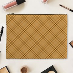 Autumn Fall Plaid Tartan 1 Diagonal Cosmetic Bag (xl)