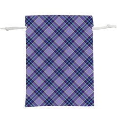 Purple Plaid Tartan 1 Diagonal Lightweight Drawstring Pouch (xl)