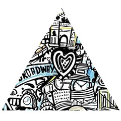 Doodle New York City Nyc Wooden Puzzle Triangle
