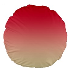 Crimson Red To Cream Yellow Linear Gradient Large 18  Premium Flano Round Cushions