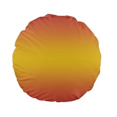 Coral Pink To Electric Yellow Bilinear Gradient Standard 15  Premium Flano Round Cushions