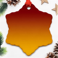 Burgundy Red To Amber Orange Linear Gradient Ornament (snowflake) by GradientsOmbre