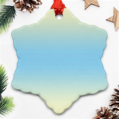 Cream Yellow To Baby Blue Bilinear Gradient Snowflake Ornament (two Sides)