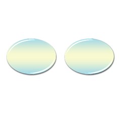 Baby Blue To Cream Yellow Bilinear Gradient Cufflinks (oval) by GradientsOmbre