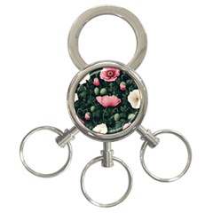 Poppy Flower Plant Petals Bloom 3-ring Key Chain by Grandong