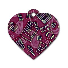 Abstract Art Pattern Design Background Dog Tag Heart (one Side)