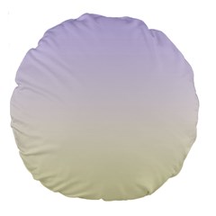 Pale Violet To Cream Yellow Linear Gradient Large 18  Premium Round Cushions