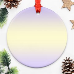 Pale Violet To Cream Yellow Bilinear Gradient Round Ornament (two Sides) by GradientsOmbre