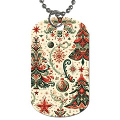 Christmas Tree Snow Dog Tag (one Side)