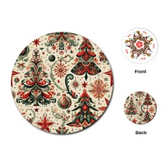 Christmas Tree Snow Playing Cards Single Design (round)