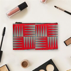 Zigzag Pattern Chevron Red Cosmetic Bag (small)