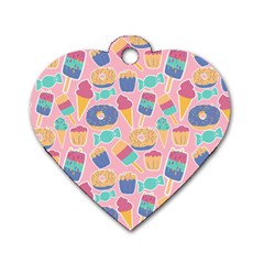 Ice Cream Donut Sweets Candie Dog Tag Heart (two Sides)