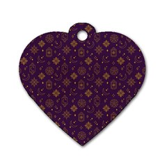 Moon Stars Pattern Dog Tag Heart (two Sides)