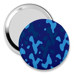 Blue Camouflage Pattern 3  Handbag Mirrors
