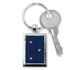 Corazones, Blue, Pattern Key Chain (rectangle)